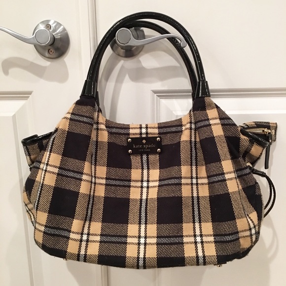 kate spade Handbags - Kate Spade Plaid Stevie Tote Bag Handbag